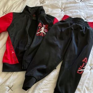 Boys black and red matching set